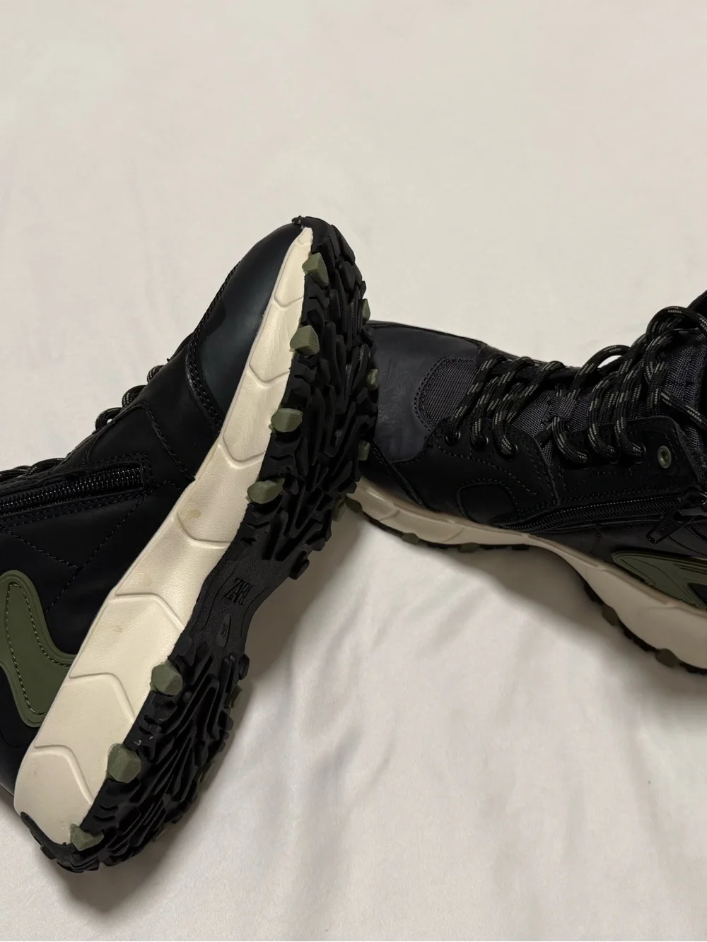 Zara Black and Gray Kids' High-Top Boots